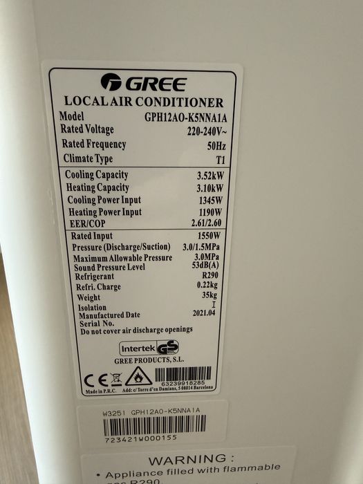 Ar Condicionado Gree portátil 12000 BTU