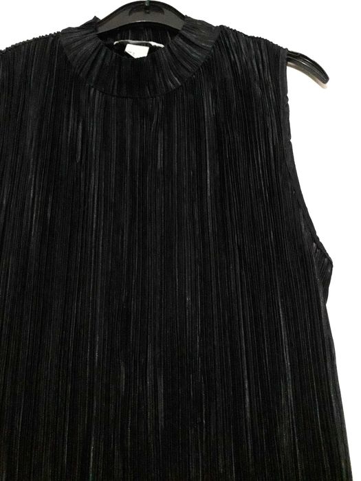 Top plissado preto s/mangas H&M Tam M Novo