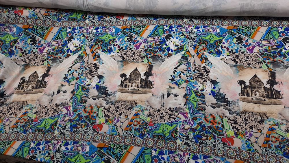 Dzianina wielokolorowa-panel 60 cm.x 150 cm.