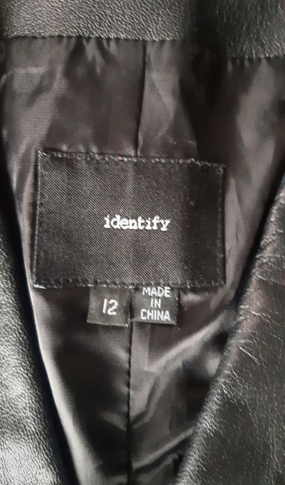 Skórzana kurtka damska przedłużana Identify z USA, nowa L