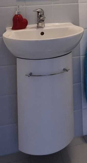 zestaw umywalka, szafka, bateria
