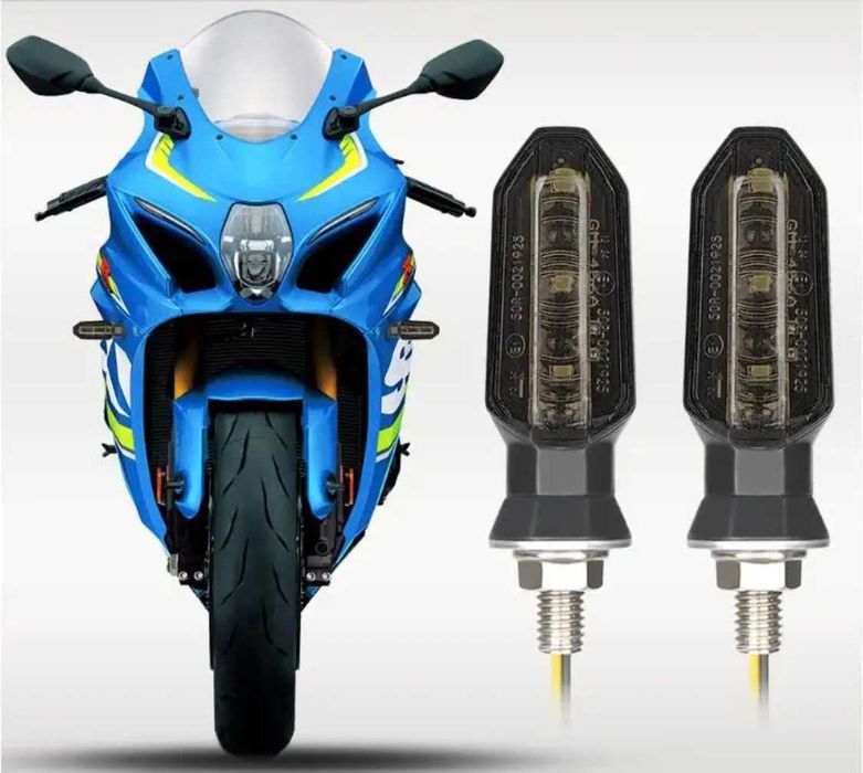 Par de Piscas LED Roscados Dinâmicos p/ Moto - Indicadores Sequenciais
