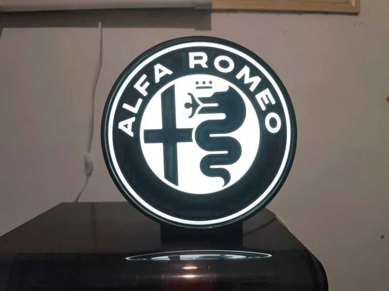 Lightbox Luminaria decorativa Alfa Romeo 2 cores