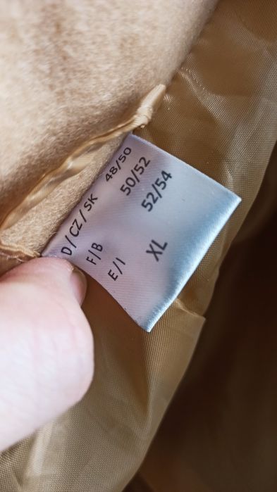 Sg Klasyczny płaszcz damski  48 , 50  elegancki piaskowy karmelowy pła