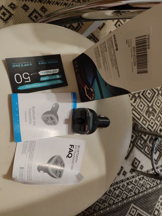 Трансмітер радіоадаптер для авто VicTsing BH378 Bluetooth V5.0 FM-передавач, зарядний пристрій