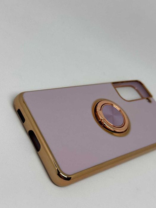 Samsung S21 Etui Case Silikonowy Obudowa Fiolet+Złoto kod 1119