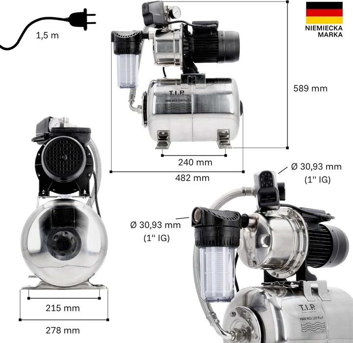 Pompa zestaw hydroforowy T.I.P. 1200 W 4350 l/h