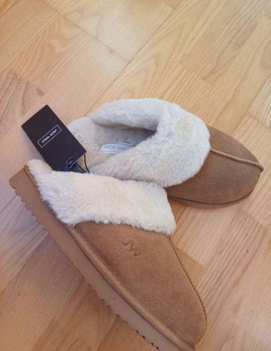 Замшевые натуральные мюли jack wills тапочки джек вилл беж