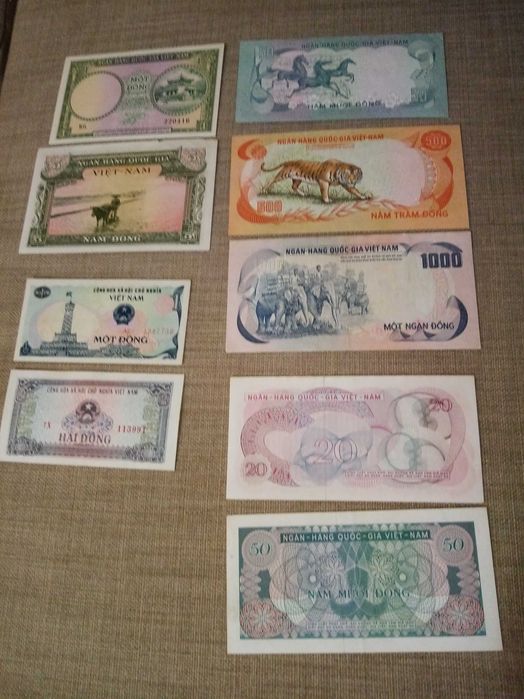 VIETNAME, 15 NOTAS 7 São do Antigo Vietname  8 NOTAS do Novo Vietname