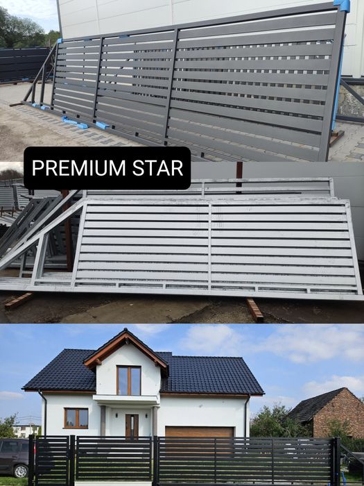 Brama przesuwna panelowa fi 5mm, 4mx1,42m COMFORT, ocynk ogniowy, inne