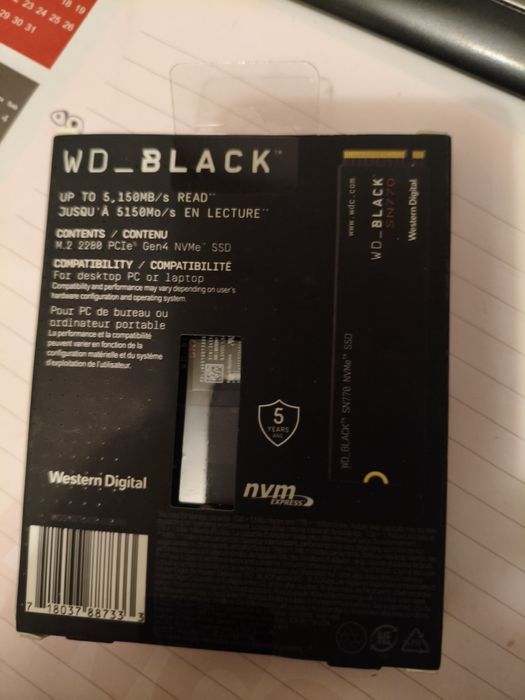 SSD NVMe WD Black SN770 1TB – NOVO e Lacrado