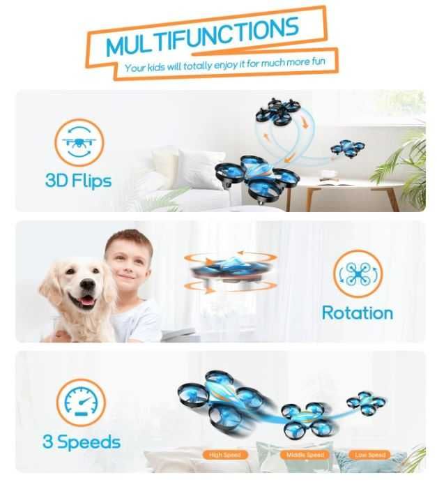 Dron dla dzieci Orvina OV-18, 3 baterie w zestawie + akcesoria