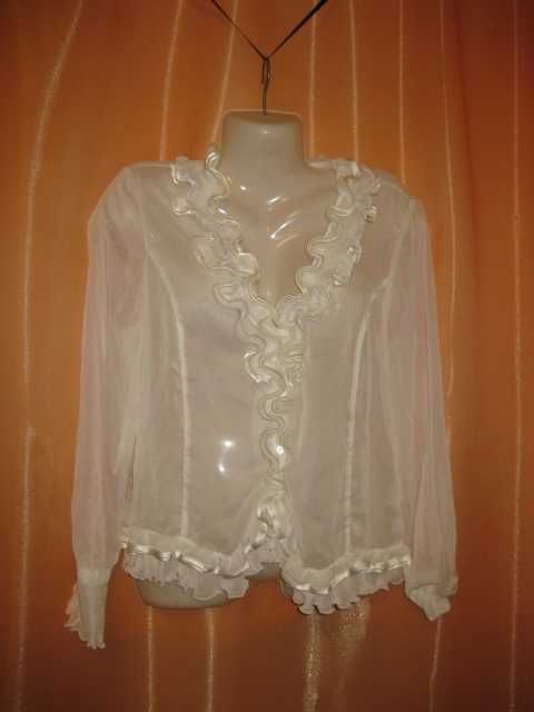 шикарна прозора сексі блузка пеньюар нарядна легка великий розмір 12UK