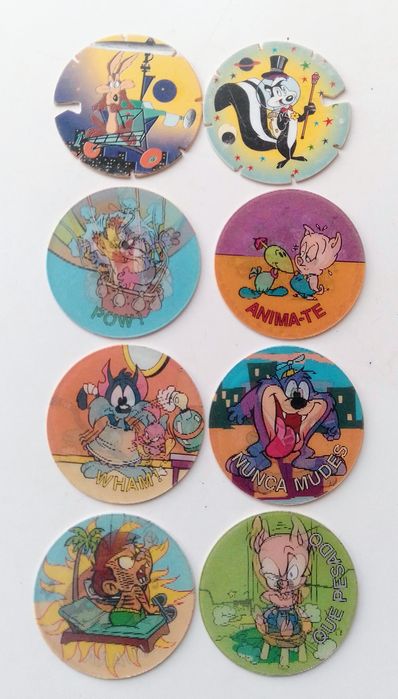 Mega,World,Magic e Tinny Toons Tazos vários antigos.