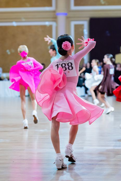 Сукня бейсік МІКА для бальних танців з 2 спідницями