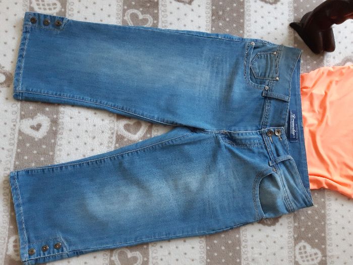 Spodnie Damskie rybaczki DROMEDAR Jeans ze streczem