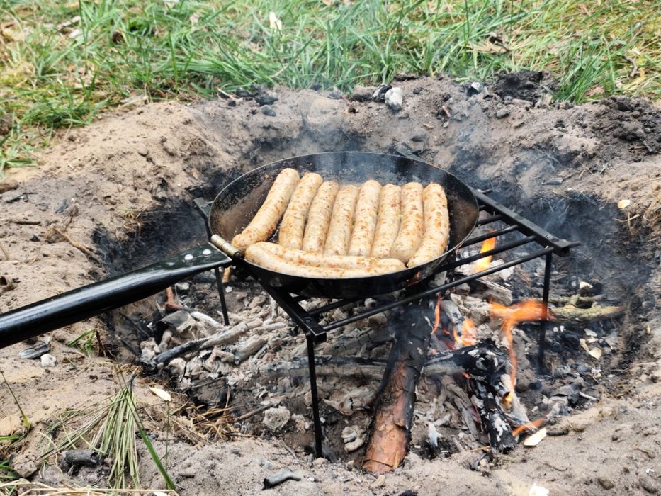 Patelnia turystyczna, bushcraft.