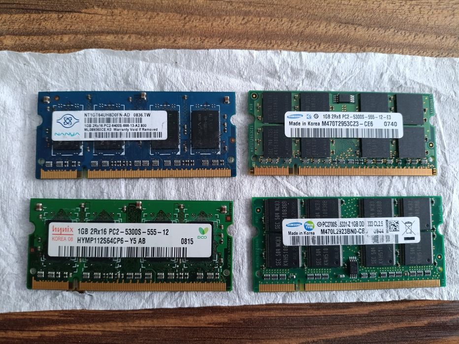 Оперативна пам'ять для ноутбука DDR1, DDR2,DDR3 по 512 Мб, 1ГБ і 2 ГБ