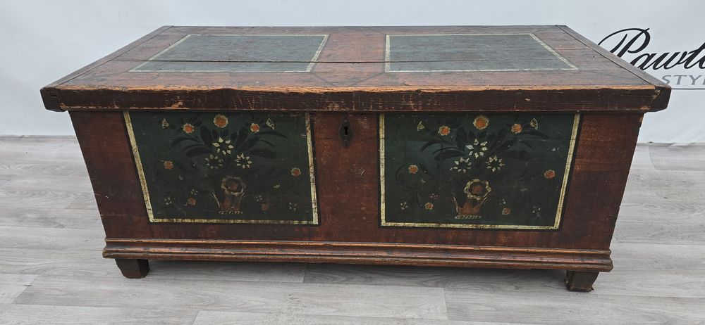 Skrzynia barokowa ręcznie malowana