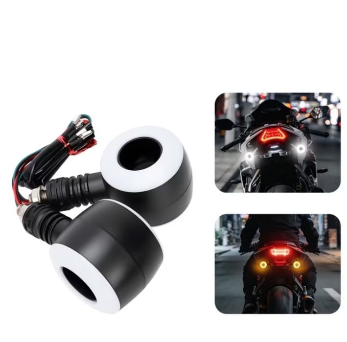 Мотоциклетні кільцеві LED ліхтарі 2 шт(пара), 12V, червоний/жовтий