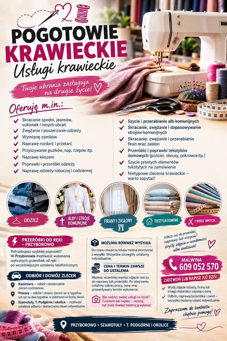 Usługi pogotowie krawieckie