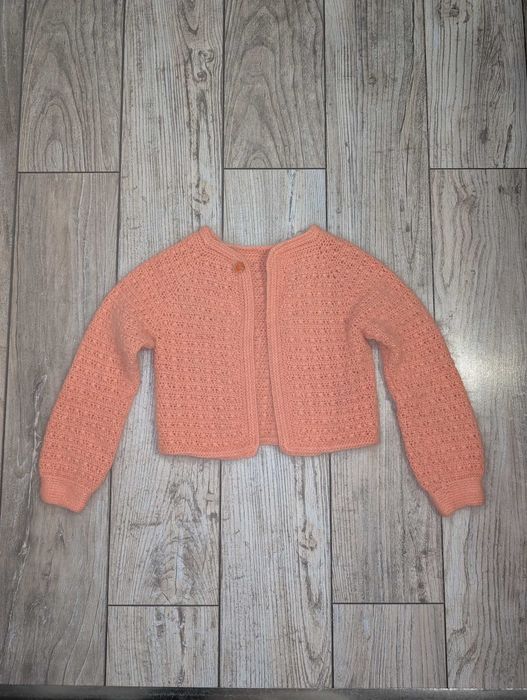 Nowy sweter handmade dziewczynka wełna 116