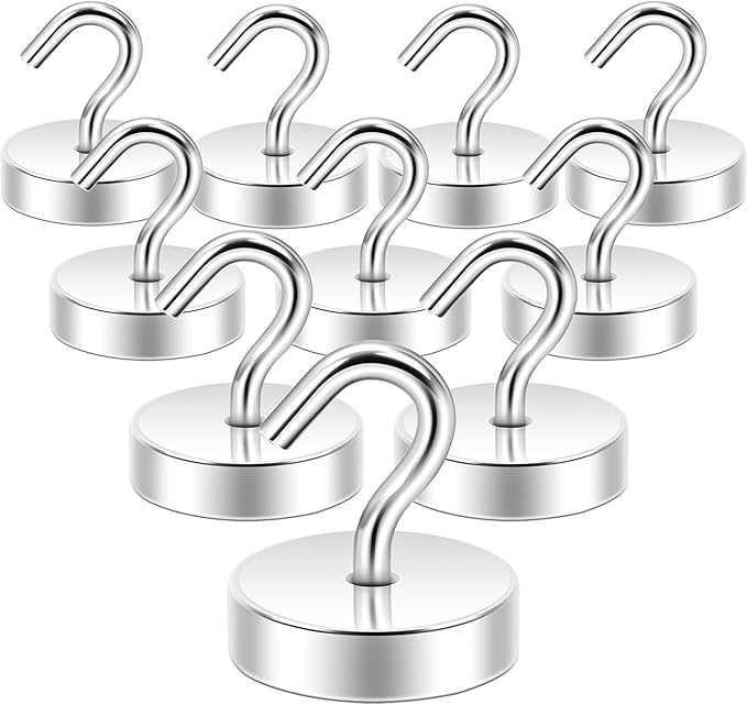 Haczyki magnetyczne, magnesy neodymowe, uchwyt magnetyczny (10 sztuk)