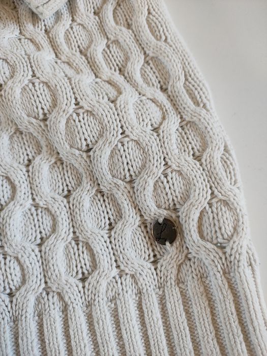 Biały lekki bawełniany sweter sweterek damski H&M 34 36