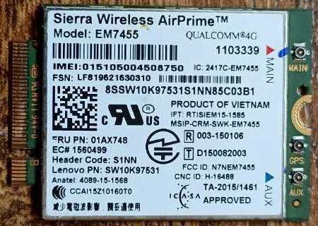 Модем 4G LTE Sierra AirPrime EM7455 (разъем подключения M.2 2230)