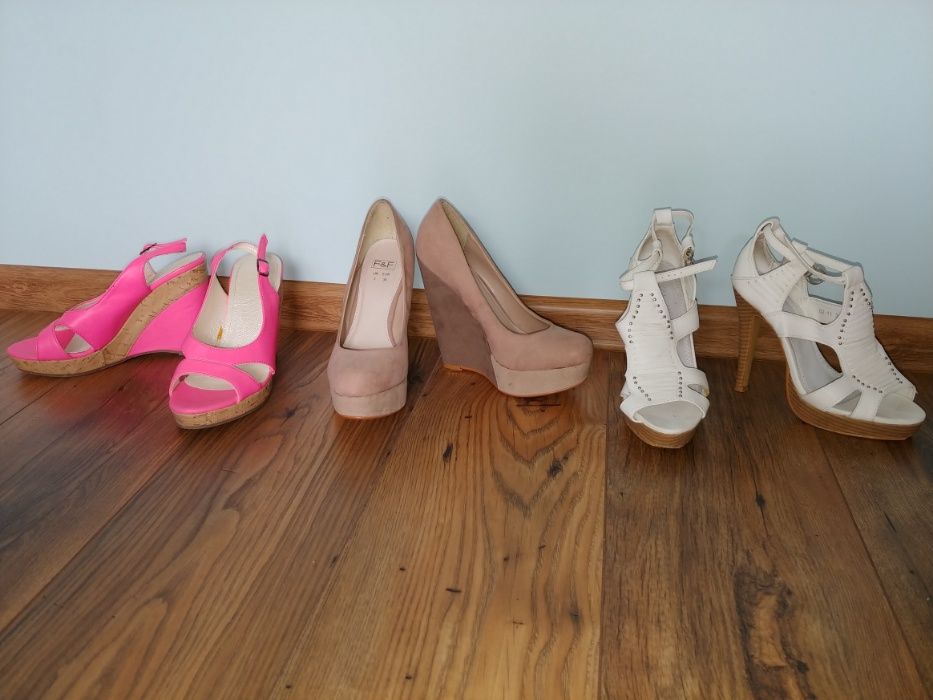 buty rozmiar 36 koturny, szpilki
