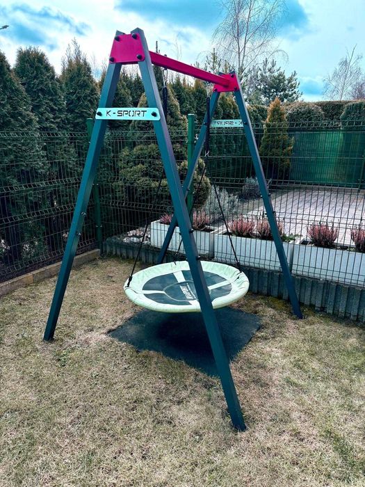 Huśtawka ogrodowa dla dzieci K-SPORT + bocianie gniazdo, Pilne, Okazja