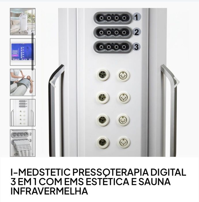 Máquina de Pressoterapia digital 3 em 1 com EMS estética e sauna infravermelha