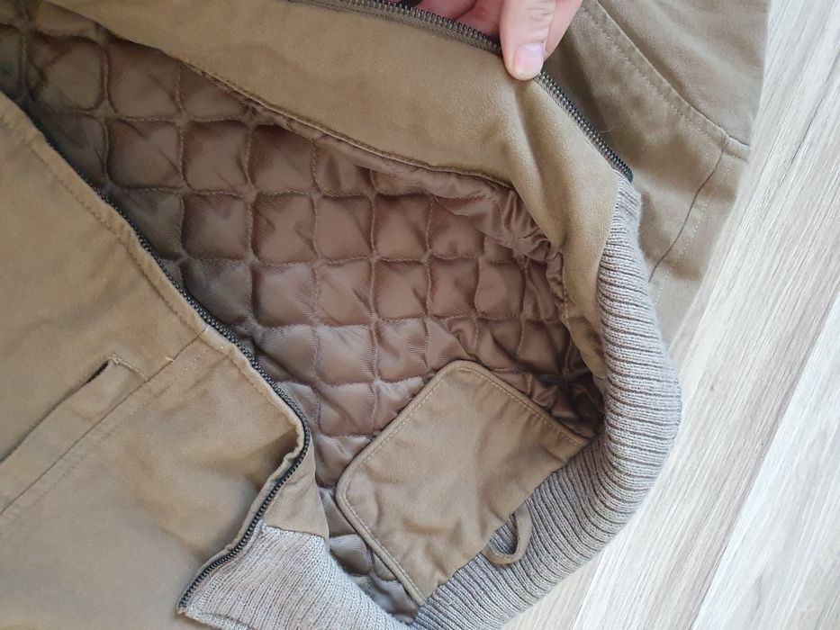 Kurtka zimowa zamszowa ciepła cedarwood L