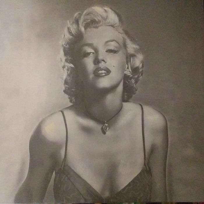Quadro a preto e branco da Merylin Monroe