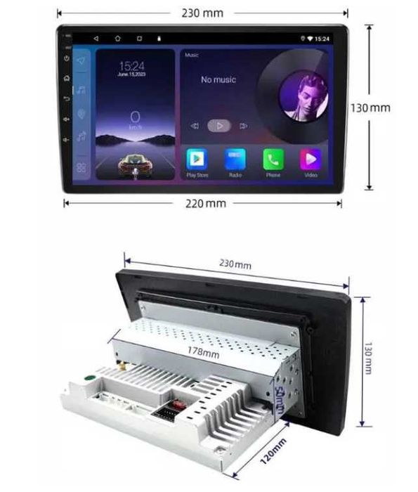 ANDROID 14- 2/32 GB Nawigacja usb wifi RDS - 1 DIN 9"