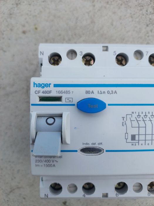 Interruptor Diferencial Hager CF480F 4P 80A 300mA