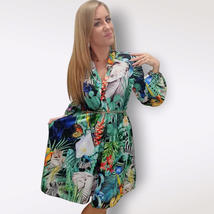 Sukienka w print zwierzęcy. OS0054