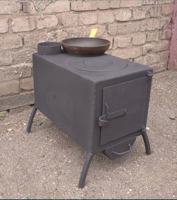 Печь буржуйка. Автономная печь с комфоркой под казан