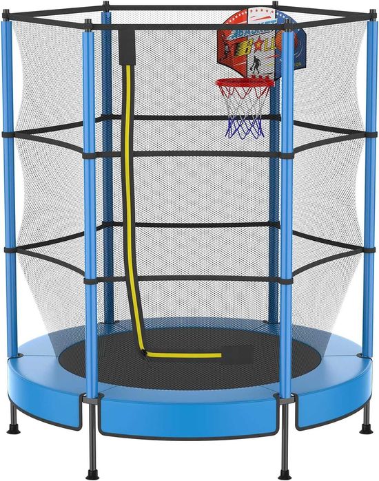 PILIN trampolina dziecięca z koszem do koszykówki, 145 cm