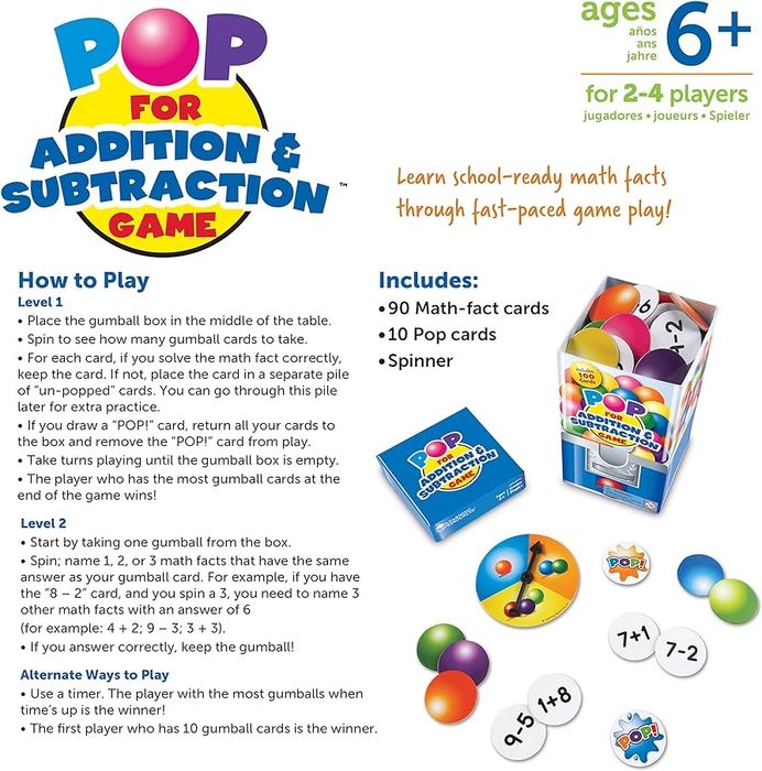 Jogo Matematica para crianças Somas e Subtrações SELADO