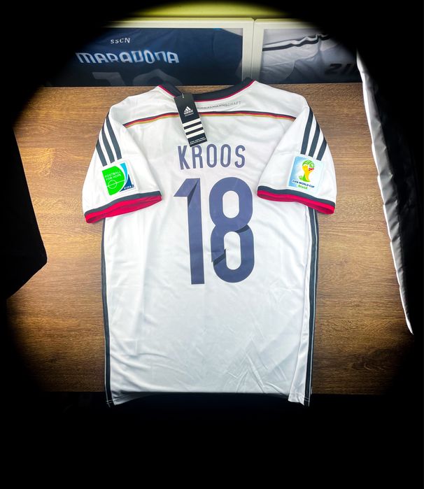 (S) T. KROOS 18 GERMANY FINAŁ WORLD CUP 2014 Niemcy Vintage Adidas Nowa Biała Domowa Piłkarska Koszulka Sportowa T-shirt Kolekcjonerska Jersey