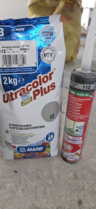 Fuga mapei . Kolor TYTAN numer 112, wraz z silikonem