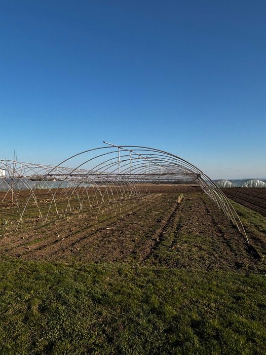 Tunel foliowy 30 m x 7,60 m ogrodowy - 2 sztuki, solidna konstrukcja stalowa, metalowa ocynk, ogrodniczy, metalowy, szklarnia 7,60 m x 30 m
