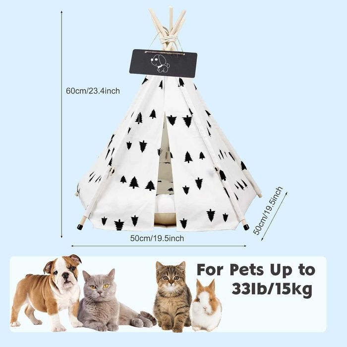 Cama para cão ou gato em forma de tenda de campismo [três padrões}NOVO
