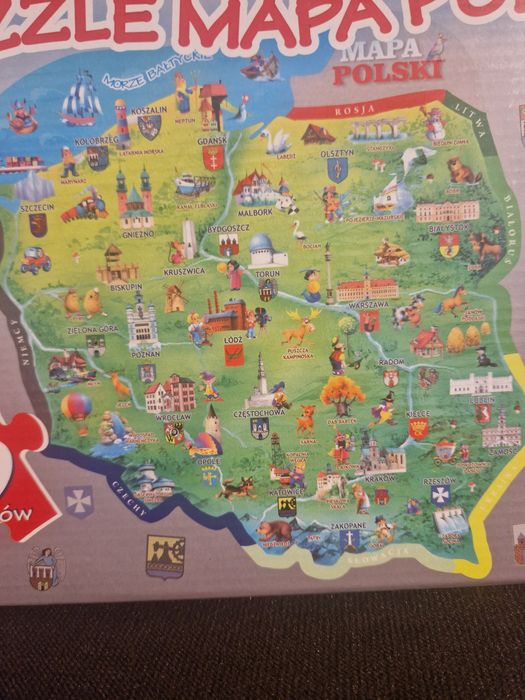 2 zestawy puzzli Mapa Świata i Mapa Polski