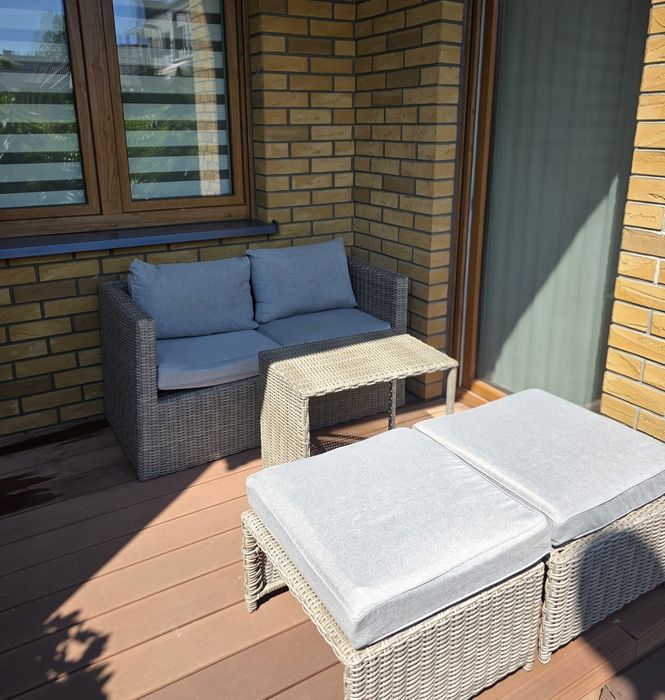 Komplet mebli balkonowych OLEA MINI COMPACT szary 5-częściowy