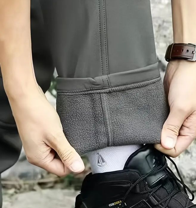 Тактичні зимові флісові штани сірі