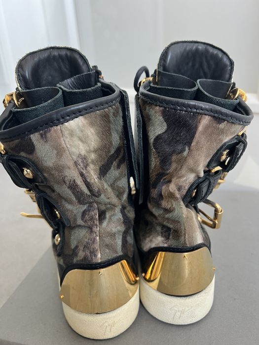 Giuseppe Zanotti moro khaki buty z klamrami 40