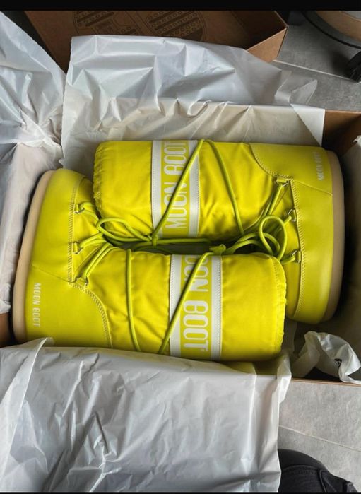 Nowe śniegowce Moon Boot Cyber Lime + worek antukurzowy