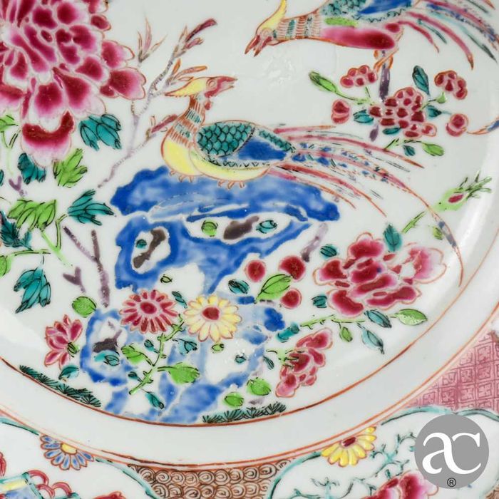 Prato em porcelana da china, Dinastia Qing, período Qianlong, séc. XVIII